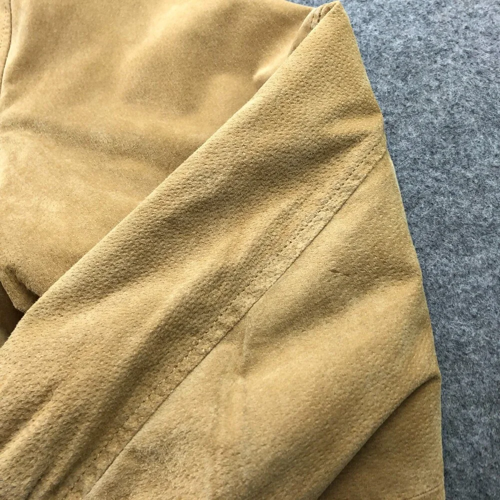 Boston Harbor Jacket Mens XL Beige Leather Bomber Zip Lined - Picture 5 of 15